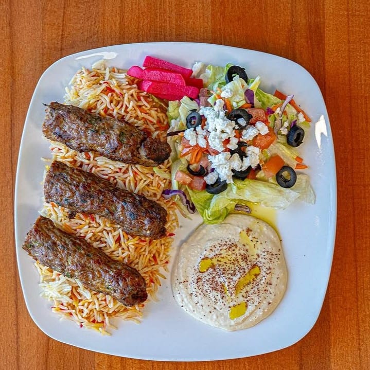 Chicken Shish Tawooq Over Rice.