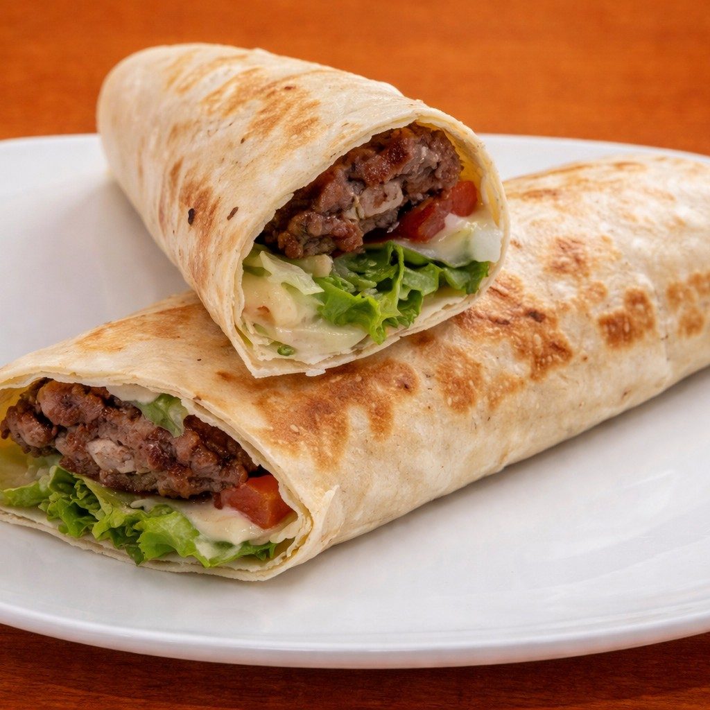 Beef & Lamb Seekh Kabab Wrap.